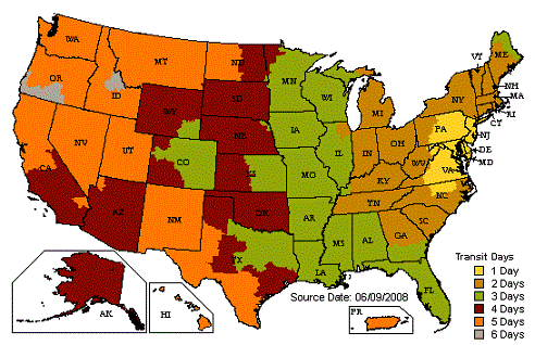 UPS Delivery Map